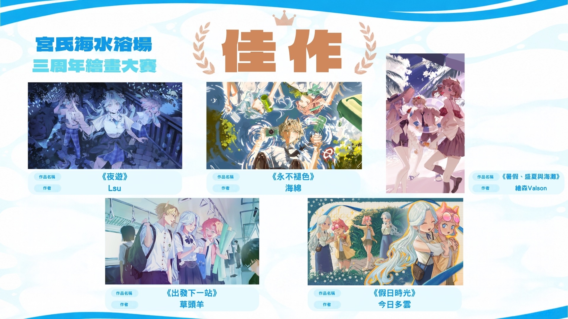 宮氏海水浴場三週年繪畫大賽佳作